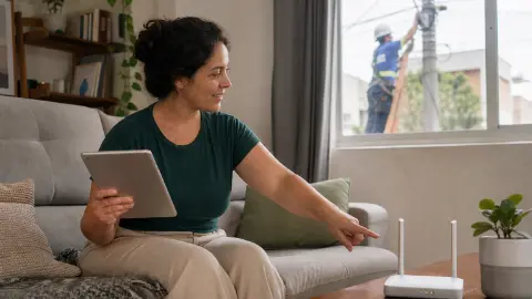 Capa do artigo 5G vs. Fibra Óptica: Qual a melhor internet para sua casa em 2024?