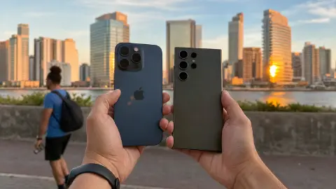 Capa do artigo iPhone 15 Pro Max vs. Galaxy S24 Ultra: Qual smartphone tira as melhores fotos?